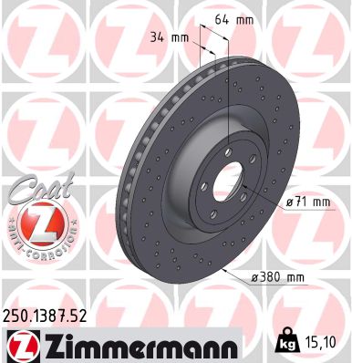 Bremsscheibe - 250.1387.52 ZIMMERMANN