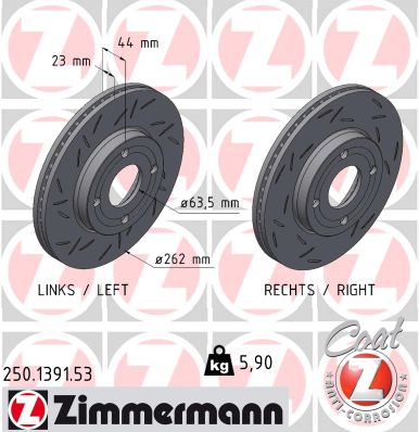 Тормозной диск - 250.1391.53 ZIMMERMANN