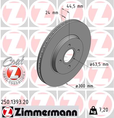 Brake Disc - 250.1393.20 ZIMMERMANN