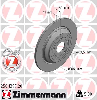 Brake Disc - 250.1397.20 ZIMMERMANN
