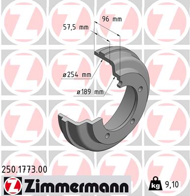 Brake Drum - 250.1773.00 ZIMMERMANN