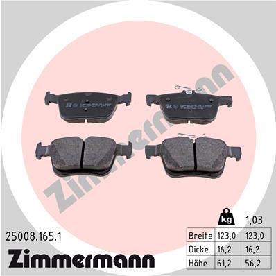 Brake Pad Set, disc brake - 25008.165.1 ZIMMERMANN