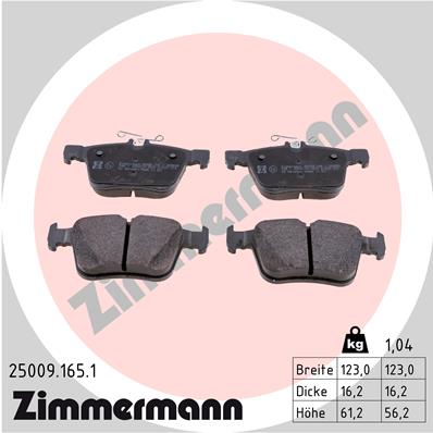 Brake Pad Set, disc brake - 25009.165.1 ZIMMERMANN