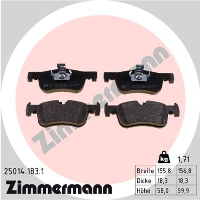 Brake Pad Set, disc brake - 25014.183.1 ZIMMERMANN