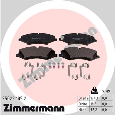 Brake Pad Set, disc brake - 25022.185.2 ZIMMERMANN