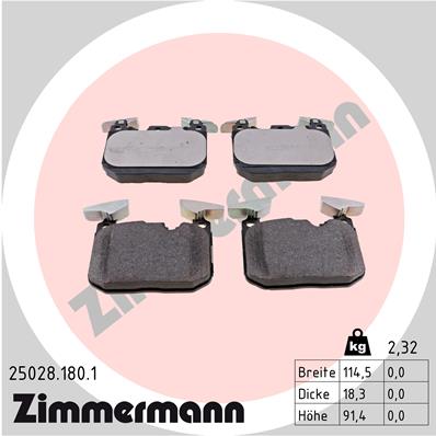 Brake Pad Set, disc brake - 25028.180.1 ZIMMERMANN