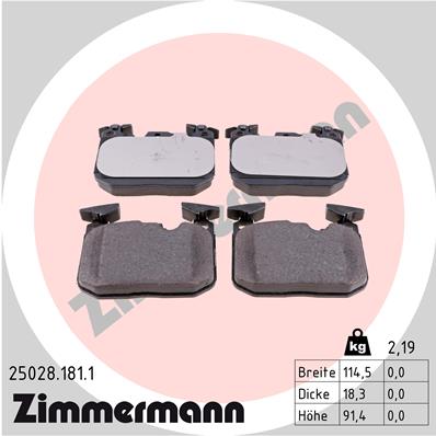 Brake Pad Set, disc brake - 25028.181.1 ZIMMERMANN