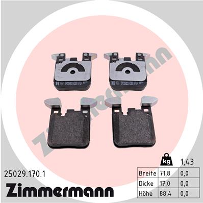 Kit pastiglie freno, Freno a disco - 25029.170.1 ZIMMERMANN