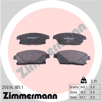 Brake Pad Set, disc brake - 25034.185.1 ZIMMERMANN