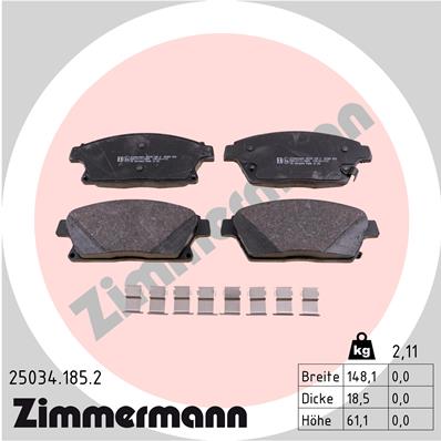 Brake Pad Set, disc brake - 25034.185.2 ZIMMERMANN