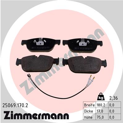 Brake Pad Set, disc brake - 25069.170.2 ZIMMERMANN