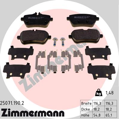 Brake Pad Set, disc brake - 25071.190.2 ZIMMERMANN