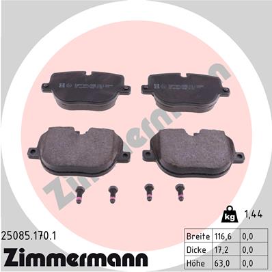 Brake Pad Set, disc brake - 25085.170.1 ZIMMERMANN