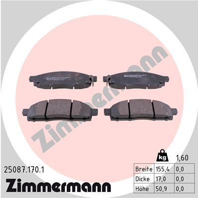 Kit pastiglie freno, Freno a disco - 25087.170.1 ZIMMERMANN