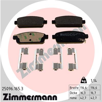 Brake Pad Set, disc brake - 25096.165.3 ZIMMERMANN