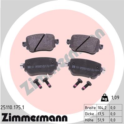 Brake Pad Set, disc brake - 25110.175.1 ZIMMERMANN