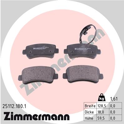 Kit pastiglie freno, Freno a disco - 25112.180.1 ZIMMERMANN