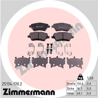 Brake Pad Set, disc brake - 25134.170.2 ZIMMERMANN