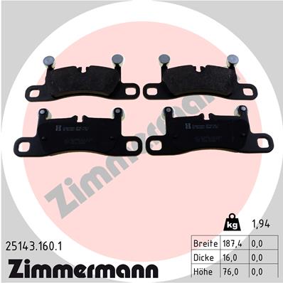 Brake Pad Set, disc brake - 25143.160.1 ZIMMERMANN