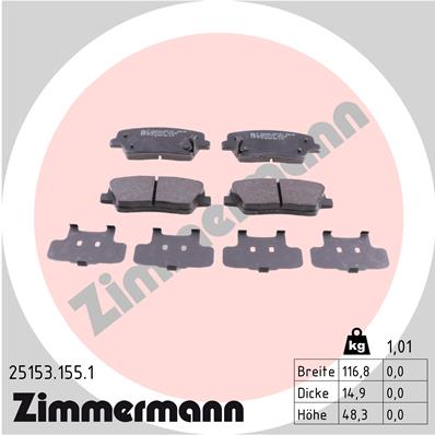 Brake Pad Set, disc brake - 25153.155.1 ZIMMERMANN