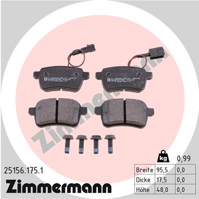 Kit pastiglie freno, Freno a disco - 25156.175.1 ZIMMERMANN