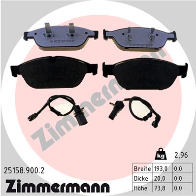 Kit pastiglie freno, Freno a disco - 25158.900.2 ZIMMERMANN