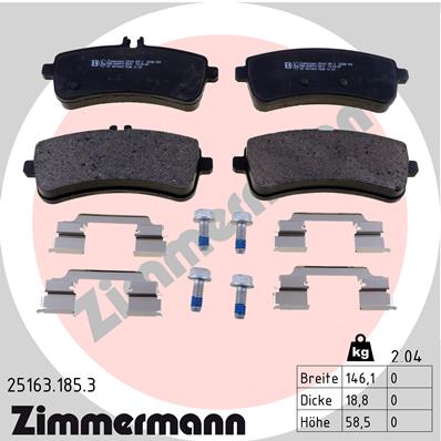 Brake Pad Set, disc brake - 25163.185.3 ZIMMERMANN
