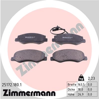 Brake Pad Set, disc brake - 25172.180.1 ZIMMERMANN