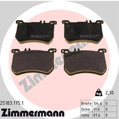 Kit pastiglie freno, Freno a disco - 25183.175.1 ZIMMERMANN