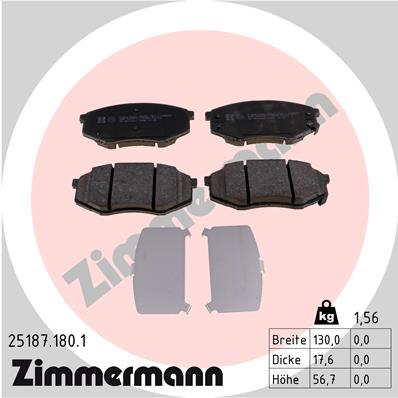 Brake Pad Set, disc brake - 25187.180.1 ZIMMERMANN