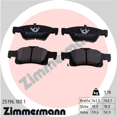 Brake Pad Set, disc brake - 25196.180.1 ZIMMERMANN