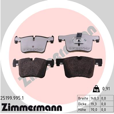 Kit pastiglie freno, Freno a disco - 25199.995.1 ZIMMERMANN