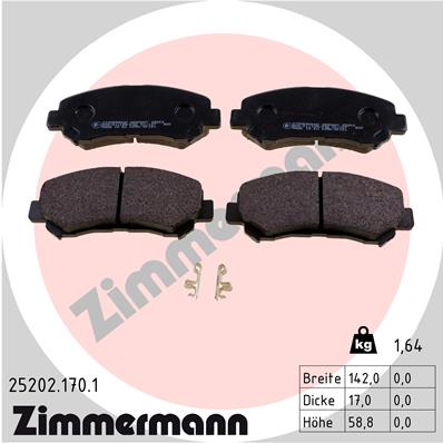 Brake Pad Set, disc brake - 25202.170.1 ZIMMERMANN