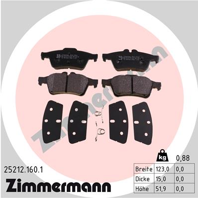Brake Pad Set, disc brake - 25212.160.1 ZIMMERMANN