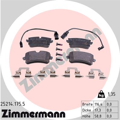 Brake Pad Set, disc brake - 25214.175.5 ZIMMERMANN