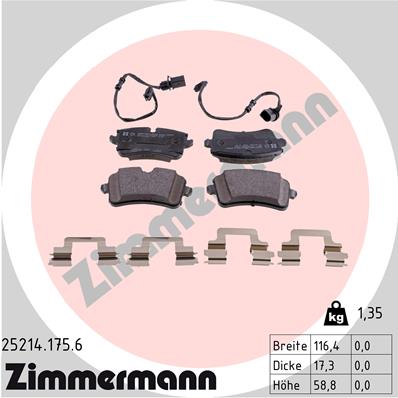 Brake Pad Set, disc brake - 25214.175.6 ZIMMERMANN