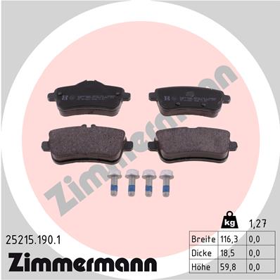 Kit pastiglie freno, Freno a disco - 25215.190.1 ZIMMERMANN