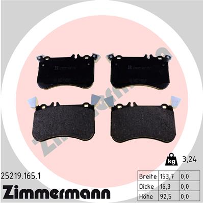 Kit pastiglie freno, Freno a disco - 25219.165.1 ZIMMERMANN