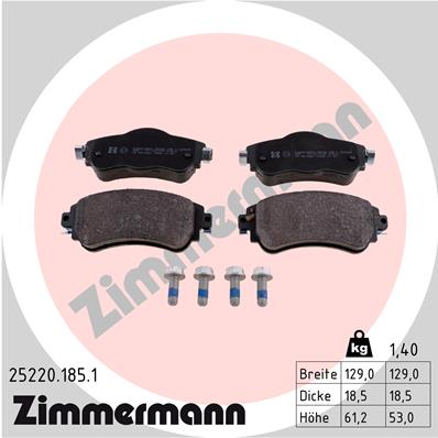 Kit pastiglie freno, Freno a disco - 25220.185.1 ZIMMERMANN