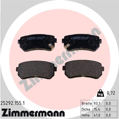 Bremsbelagsatz, Scheibenbremse - 25292.155.1 ZIMMERMANN