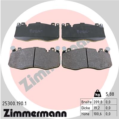 Kit pastiglie freno, Freno a disco - 25300.190.1 ZIMMERMANN