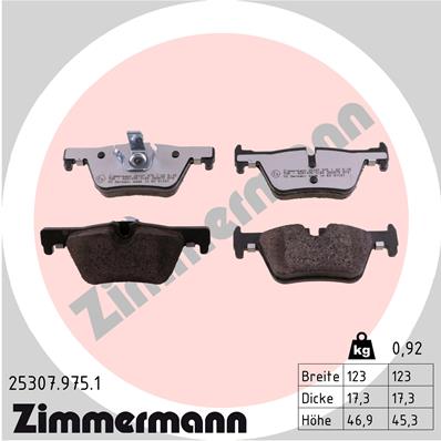 Kit pastiglie freno, Freno a disco - 25307.975.1 ZIMMERMANN