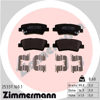 Brake Pad Set, disc brake - 25337.160.1 ZIMMERMANN
