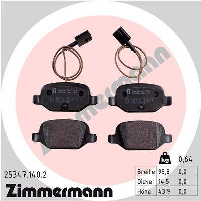 Kit pastiglie freno, Freno a disco - 25347.140.2 ZIMMERMANN