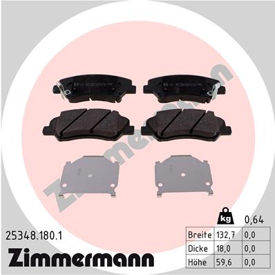 Kit pastiglie freno, Freno a disco - 25348.180.1 ZIMMERMANN