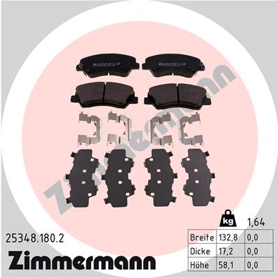 Kit pastiglie freno, Freno a disco - 25348.180.2 ZIMMERMANN