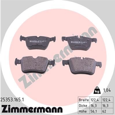 Kit pastiglie freno, Freno a disco - 25353.165.1 ZIMMERMANN