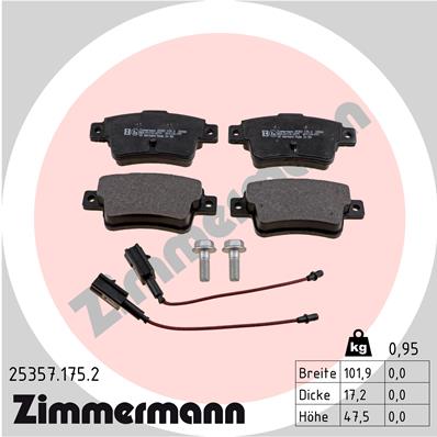 Kit pastiglie freno, Freno a disco - 25357.175.2 ZIMMERMANN