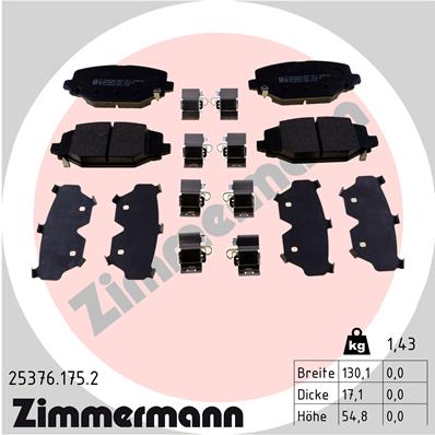 Brake Pad Set, disc brake - 25376.175.2 ZIMMERMANN
