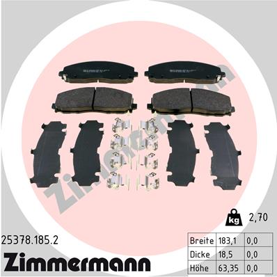 Brake Pad Set, disc brake - 25378.185.2 ZIMMERMANN